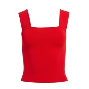 Alice + Olivia Rashida Square Neck Knit Cross Back Tank